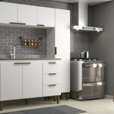 Cozinha Completa 3 Peças 6 Portas 3 Gavetas Bia Branco