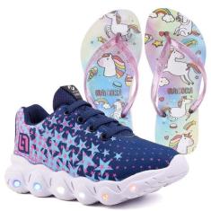 Tenis Infantil De Led Meninas Calce Facil Desenhos Luzinha LIGHT + Chi
