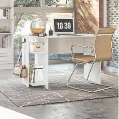 Mesa Para Escritório 3875 Branco Brilho - Qmovi
