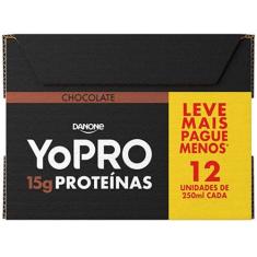 Pack Bebida Láctea UHT com 15g de Proteínas YoPRO - Chocolate 250ml 12