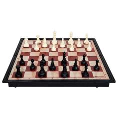Jogo De Xadrez Dama Tabuleiro Magnético 2 Em 1 Dobrável