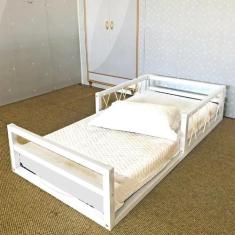 Cama Infantil Fortaleza Baixa Corda Branco - Ludika Mobilia