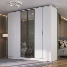 Guarda-roupa 6 Portas com 2 Portas Reflecta 4 Gavetas Ravi