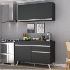 Armário De Cozinha Compacta 2 Peças Mp3687.898 Veneza Preto