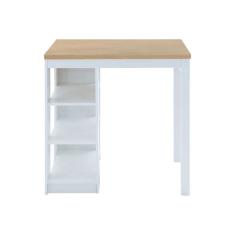 Balcão Ilha De Cozinha 90Cm 3 Prateleiras Branco
