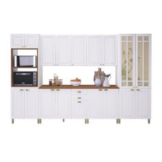 Cozinha Modulada Completa 6 Peças 18 Portas 2 Gavetas Paris Branco