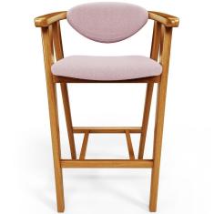 Banqueta Alta Cecília L02 Assento Poliéster Estrutura Madeira Encosto Fixo 70 cm Rosê para Cozinha