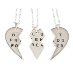 Colar Best Friends Sempre Amigas Amizade Folheado 3 Pçs B27