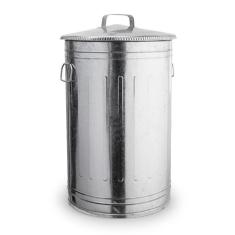 Lixeira Lata De Lixo Americana Metal Galvanizado 30 Litros