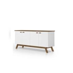 Buffet Atlanta Branco Com Madeira - Tebarrot Móveis