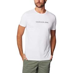 Camiseta Regular silk, Calvin Klein, Masculino, Branco, G