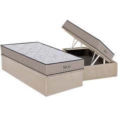 Conjunto Box Baú Solteiro: Colchão Espuma Orthoflex D33 Milão + Base CRC Suede Clean(88x188)