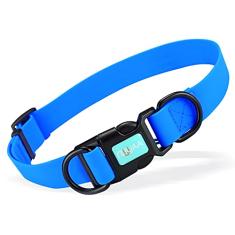 Coleiras impermeáveis para cães, de borracha, antiodor, duráveis, ajustáveis para cães pequenos, médios e grandes, coleiras fáceis de limpar com fivela dupla e anel D