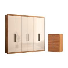 Guarda Roupa E Cômoda Barcelona Amêndola Touch Off White