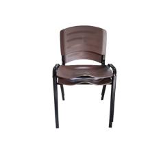 Kit 2 cadeira prisma iso fixa para  igreja recepção sala de espera marrom