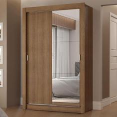 Guarda-Roupa Solteiro 2 Portas de Correr com Espelho 2 Gavetas Vivare 