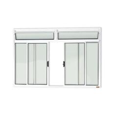 Janela Plus 4 Folhas com Bandeira Vidro Liso 100cm X 200cm Brimak