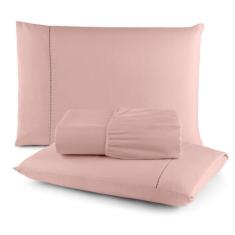 Jogo Roupa de Cama Lençol Casal Queen 3 Peças Ponto Palito Micropercal