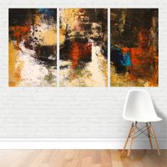 Quadro Em Tela Canvas - Arte Abstrata Manchas 125X65