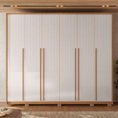 Guarda Roupa Casal com Frisado 6 Portas 6 Gavetas Suburban Gold res_atr_freijo_offwhite