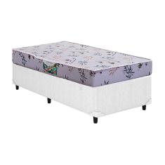 Cama Box Solteiro: Colchão Espuma Herval D28 St. Louis + Base Crc Courano White(88X188)