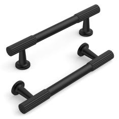 KNOKLOCK Pacote com 10 puxadores de armário de cozinha 3,75 polegadas (96 mm) puxadores de armário de cozinha preto fosco puxadores de gaveta para armário guarda-roupa