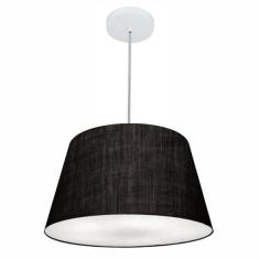 Lustre Pendente Cone Md-4021 Cúpula Em Tecido 21/40x30cm Pret