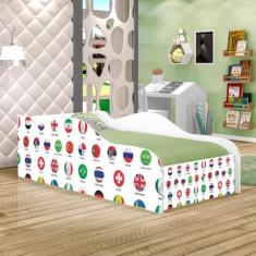 Cama Fun Futebol Seleção Solteiro Com Colchão - CasaH