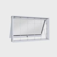 Janela de Aço Maxim-Ar 60x60cm com Grade Quadrada Facilita Lucasa