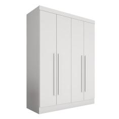 Guarda Roupa 4 Portas Solteiro Mayra Branco - Móveis Arapongas