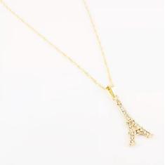 Colar Cordão Torre Eiffel Viagem Folheado Ouro 18k - Milena Folheados