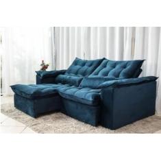 Sofá Retrátil e Reclinável Ipanema 1,80m em Tecido Veludão C/Pillow no