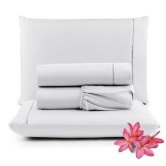 Jogo De Lençol Primor King 4 Peças Percal 400 Fios Ponto Palito - Bran