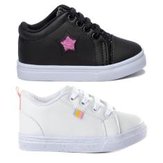 Kit 2 Pares Tenis Infantil Casual Feminino Baby Funfy 3056A-Feminino