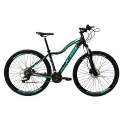Bicicleta Aro 29 Feminina KSW MWZA 27v K7 Freios a Disco Hidráulicos Kit 3x9 Suspensão Com Trava-Feminino