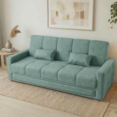 Sofá-Cama 3 Lugares Matrix Grazi Revestido em Veludo - 206cm de largura