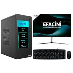 PC Completo eFacini, Intel Core i5, 16GB, RAM SSD Monitor 24 polegadas