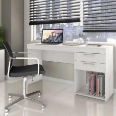Escrivaninha Office Com 2 Gavetas Branco Brilho New - Notável