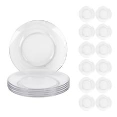 Jogo 12 Pratos 22cm Redondos Raso Temperado Astral Duralex