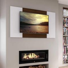 Painel TV 65&quot; 2 em 1 Malta Multimóveis Branco/Madeirado