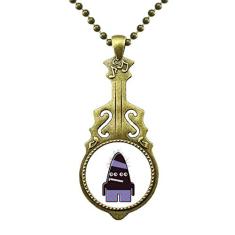 DIYthinker Colar de monstro preto do universo e alienígena com pingente de música de guitarra antiga