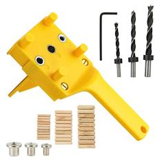 Romacci 41 unidades Kit de guia de broca para trabalhar madeira Localizador de orifício reto Pinos de cavilha Ferramenta para broca de madeira