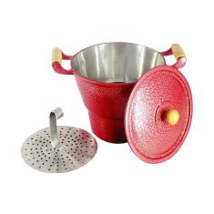 Cuscuzeiro Panela Alumínio Fundido Craqueado Gigante Vermelho N20