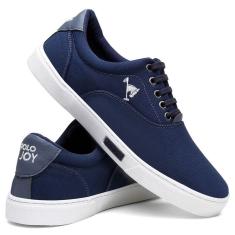 Tenis Masculino Sapatenis Polo Joy Confortavel Azul Marinho