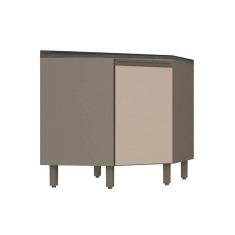 Gabinete De Cozinha Modulado Balcão Canto Oblíquo Connect 1 Porta C/ Tampo Duna/cristal - Henn