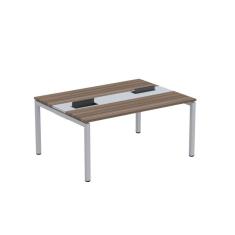 Mesa Plataforma Dupla com Pé de Aço para Coworking 160x120 Pdc16/12/2p Walnut/Cinza