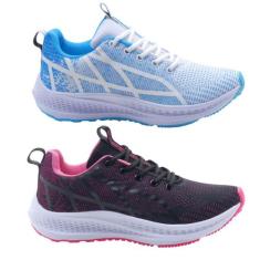 Tênis Feminino Casual Kit 2 Pares Caminhada Academia - Dix, 35, P, Pin