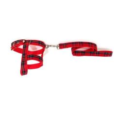 Conjunto Guia Peitoral 25mm Vermelho Tamanho 3 (46cm-51cm) - Nica pet