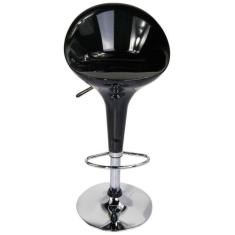 Banqueta bar em abs base aço cromado encosto alto preta - Kala