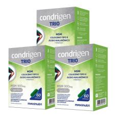 Kit 3 Condrigen Trio MSM Colágeno Tipo 2 + Ácido Hialurônico 60 Cáps M